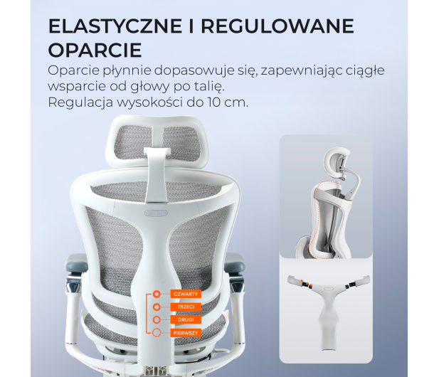 Sihoo DORO C300 Pro Mesh biały - 1542249 - zdjęcie 8